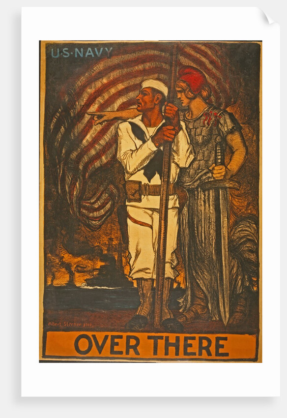 U.S. Navy Recruitment Poster Over There, 1917 by Anonymous