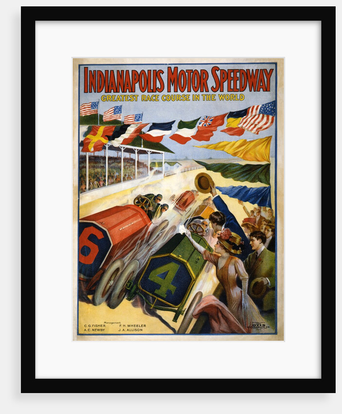 Poster advertising The Indianapolis Motor Speedway, c.1909 by Anonymous
