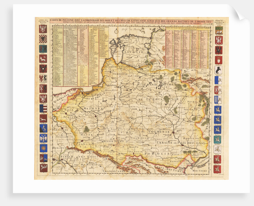 Map of Poland includes portions of Livonia and Grand Duchy of Moscow by Anonymous
