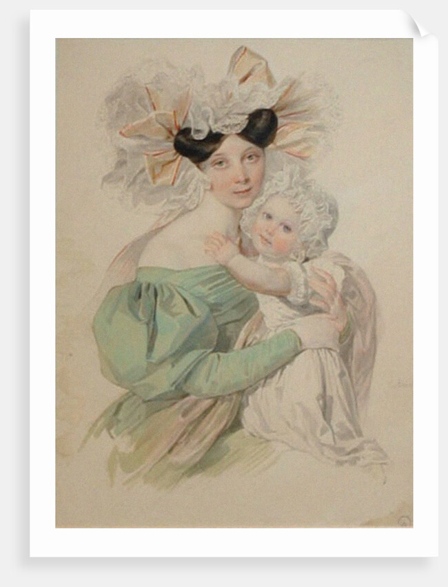 Portrait of Maria Trofimovna Pashkova, née Countess von Baranov, with daughter Alexandra by Anonymous