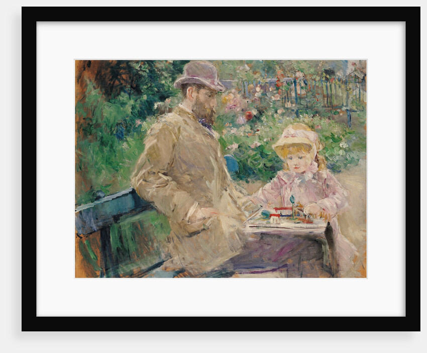 Eugène Manet and His Daughter in the Garden at Bougival by Anonymous