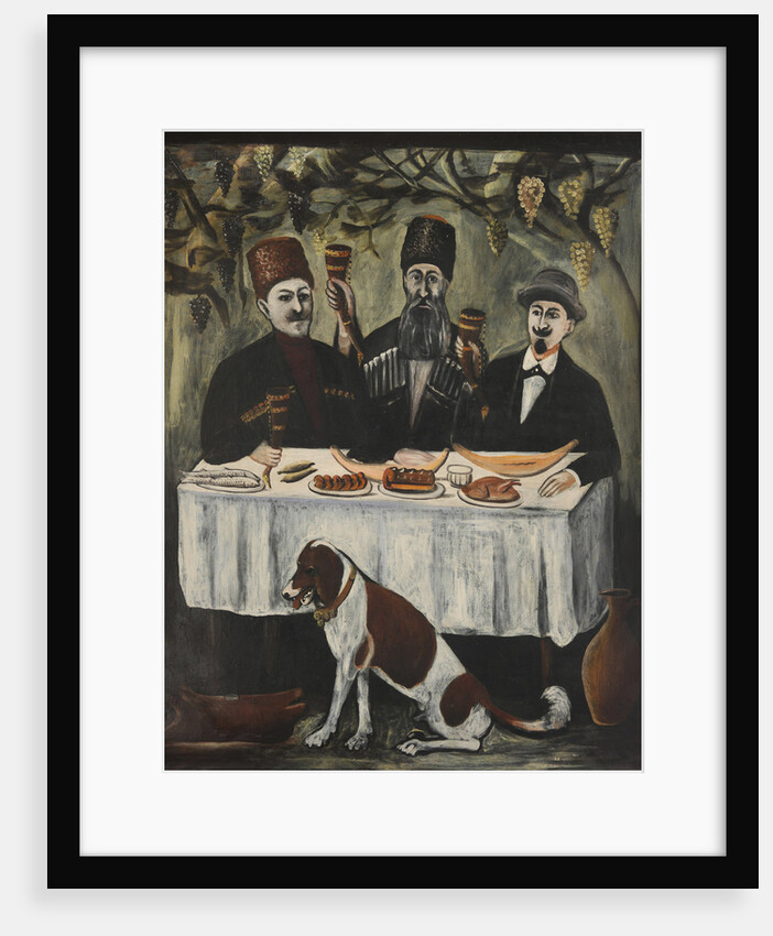 Feast in a vine pergola by Anonymous