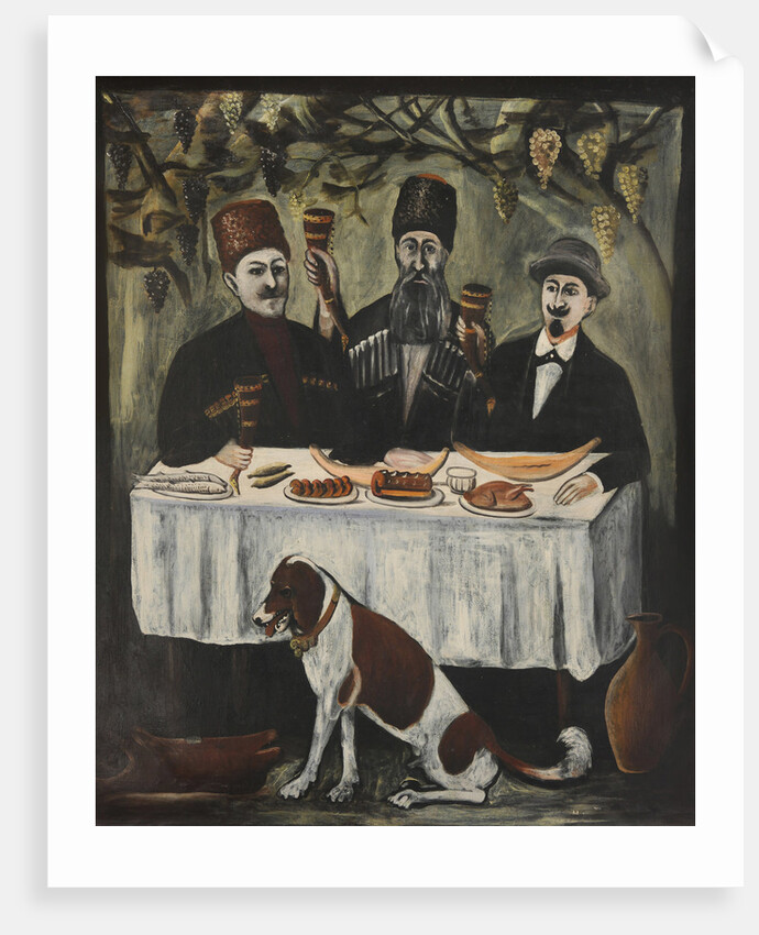 Feast in a vine pergola by Anonymous
