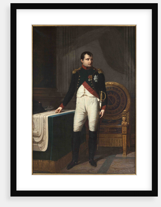 Napoleon I in his uniform of the Chasseurs à cheval de la Garde at the Hôtel de Ville in Paris by Anonymous