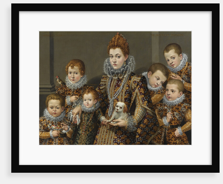 Portrait of Bianca degli Utili Maselli with her six children by Anonymous