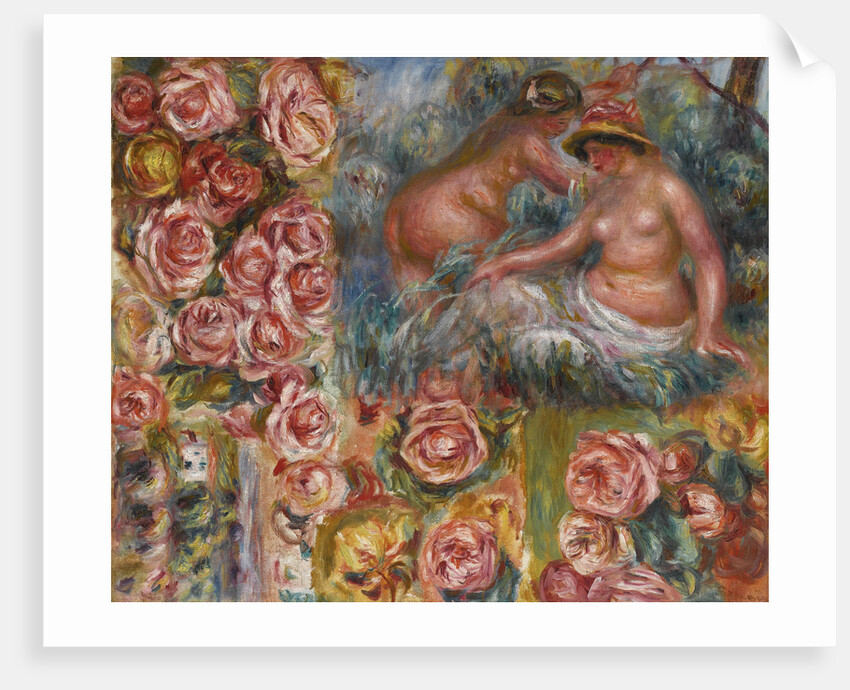 Study of nude female figures and flowers by Anonymous