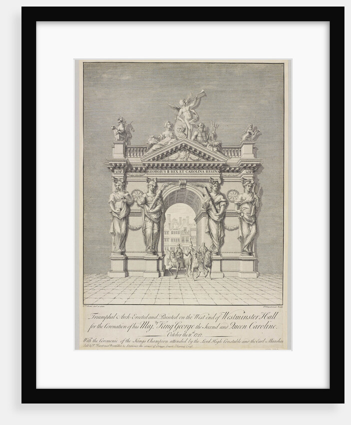 Triumphal Arch at West End of Westminster Hall for the Coronation of George II and Queen Caroline by Anonymous