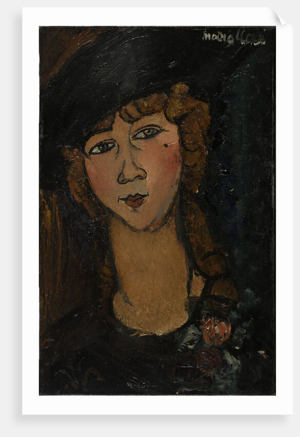 Head of a woman with hat. (Lolotte) by Anonymous