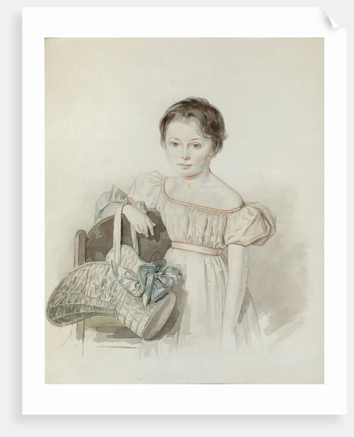 Portrait of a Girl With Hat In Her Hand by Anonymous