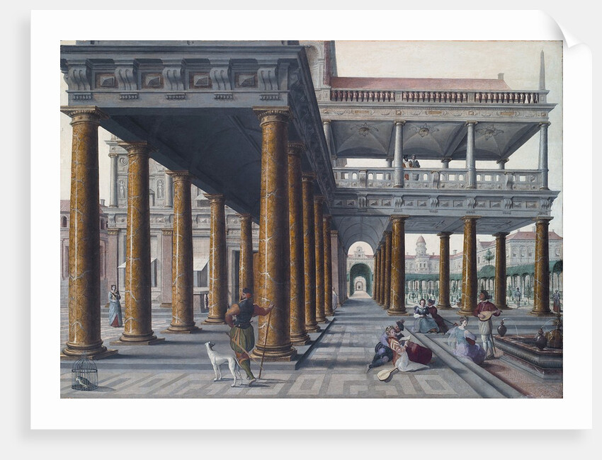Architectural Caprice with Figures by Anonymous