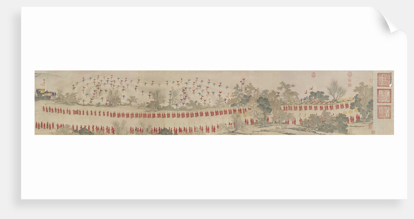 New Years Festival at the Pavilion of Pure Brightness. Detail: winter sports games by Anonymous