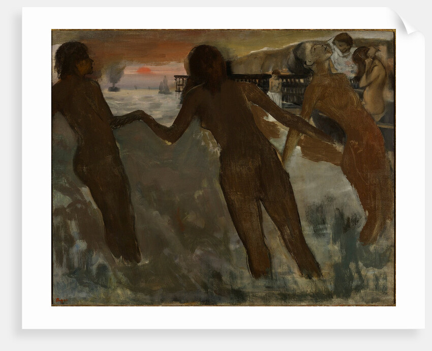 Peasant girls bathing in the sea at dusk by Anonymous