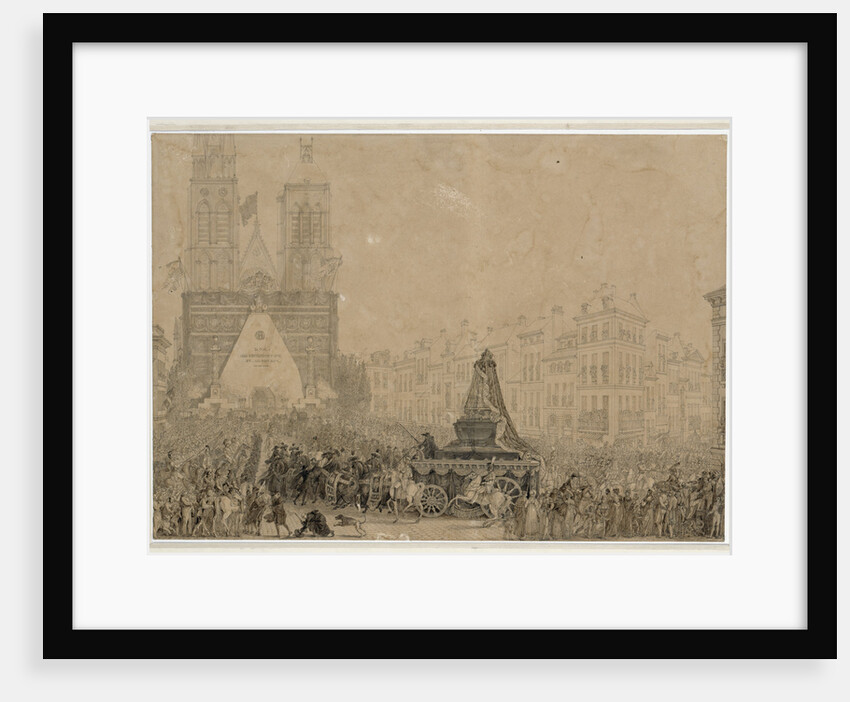 Arrival of the funeral procession with the remains of Louis XVI and Marie-Antoinette in Saint-Denis by Anonymous