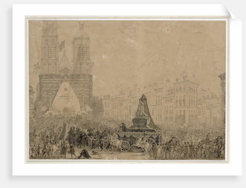 Arrival of the funeral procession with the remains of Louis XVI and Marie-Antoinette in Saint-Denis by Anonymous