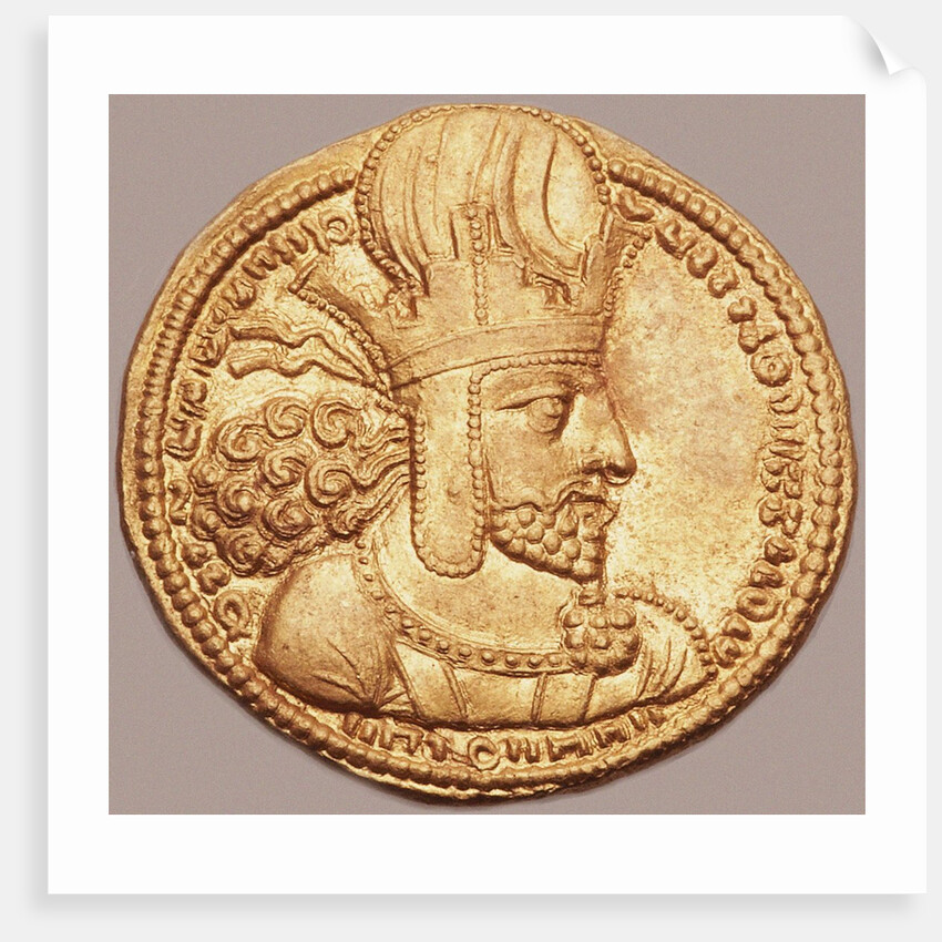 Gold Dinar with Bust of Shapur I the Great by Anonymous