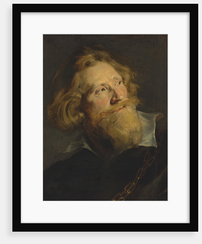Portrait of a bearded man with a white collar and gold chains by Anonymous