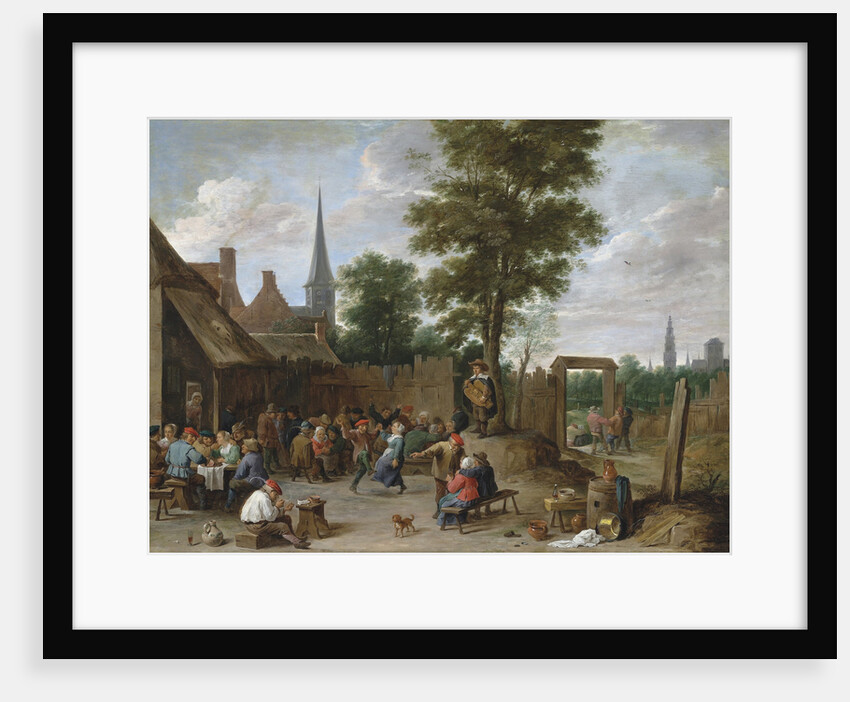 A village inn with peasants dancing and merry making to the music of a hurdy-gurdy by Anonymous