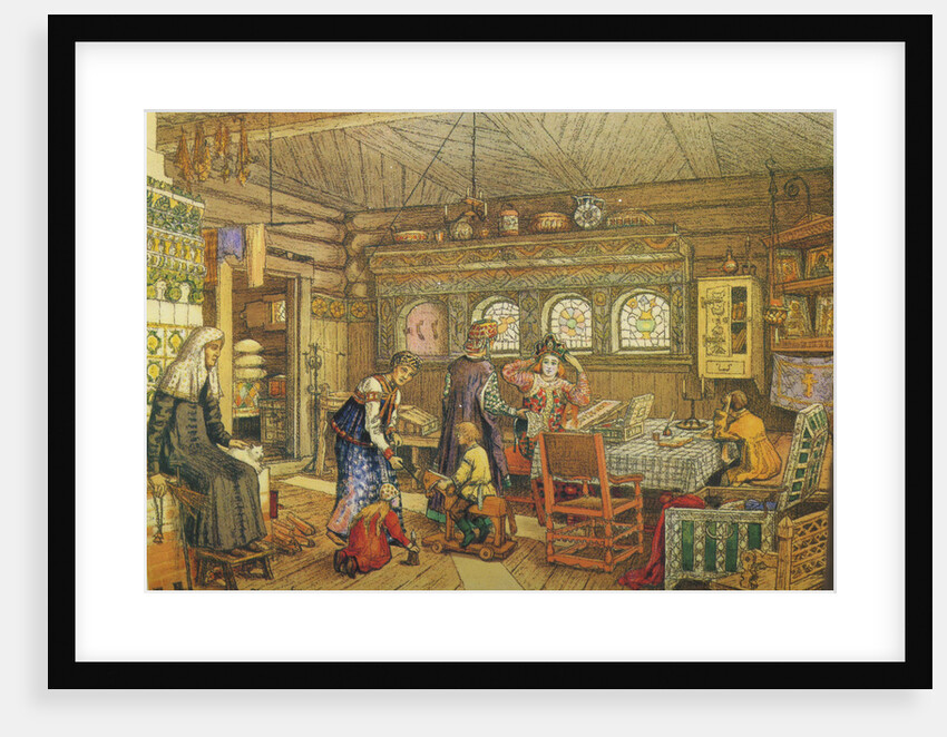 Gornitsa (living chamber) in an Old Russian House of the 16th-17th century by Anonymous