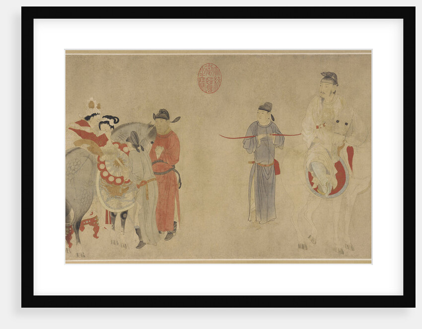 Yang Guifei Mounting a Horse, Emperor Xuanzong on horseback by Anonymous