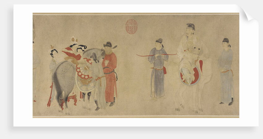 Yang Guifei Mounting a Horse, Emperor Xuanzong on horseback by Anonymous