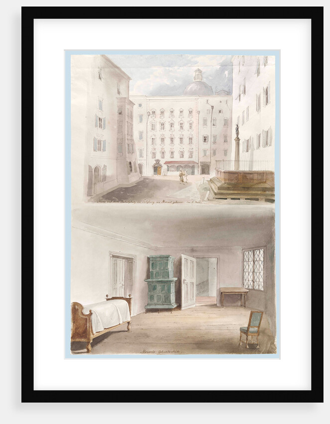 Two views of Mozarts Birthplace by Anonymous