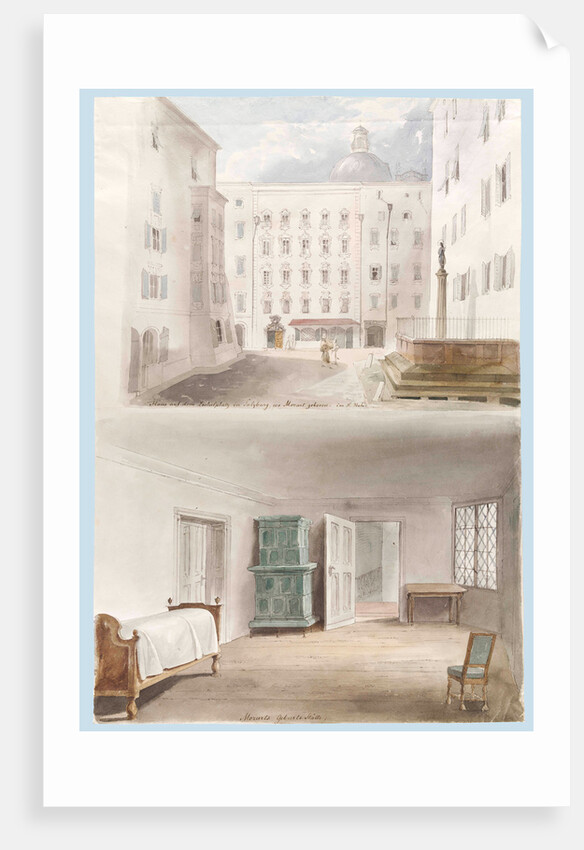 Two views of Mozarts Birthplace by Anonymous