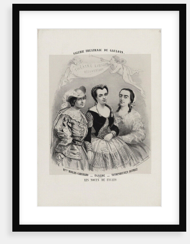 Caroline Miolan-Carvalho, Delphine Ugalde and Caroline Duprez in Le Nozze di Figaro by Wolfgang Am by Anonymous