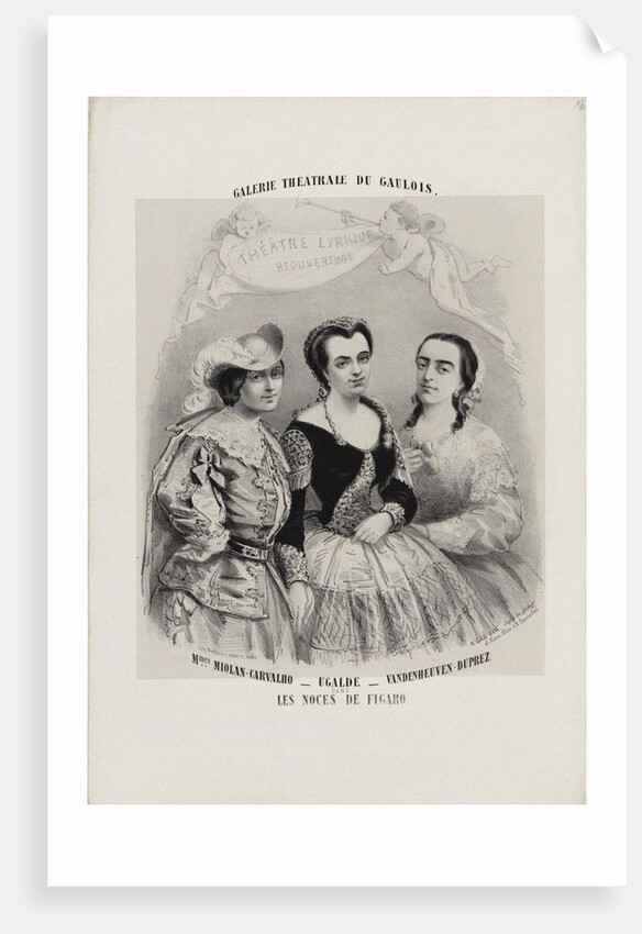 Caroline Miolan-Carvalho, Delphine Ugalde and Caroline Duprez in Le Nozze di Figaro by Wolfgang Am by Anonymous