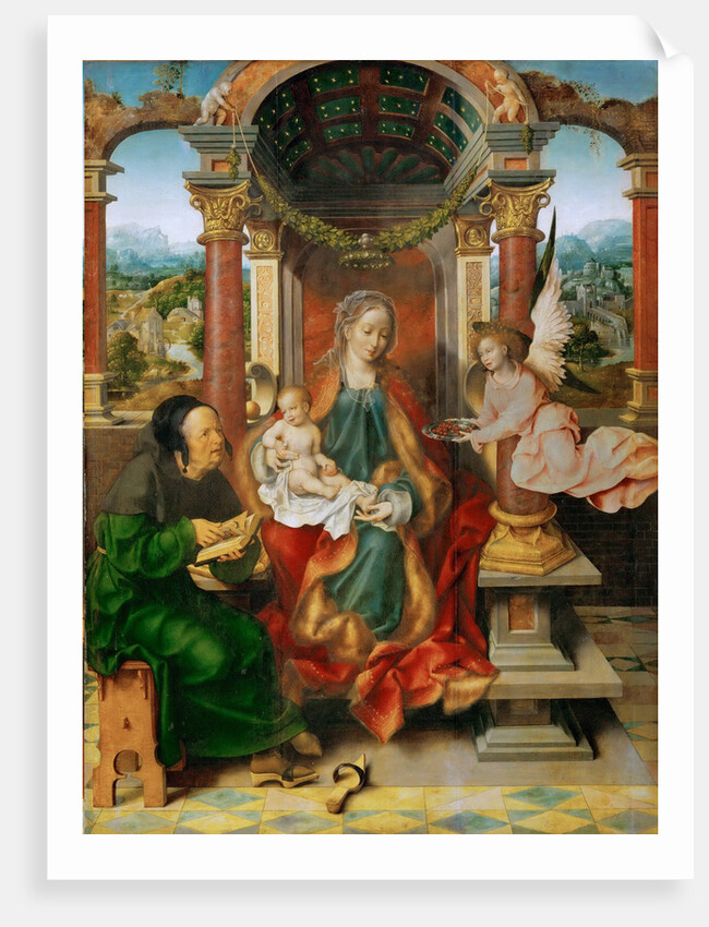 The Madonna and Child with Saint Joseph (Winged Altar, central panel) by Anonymous