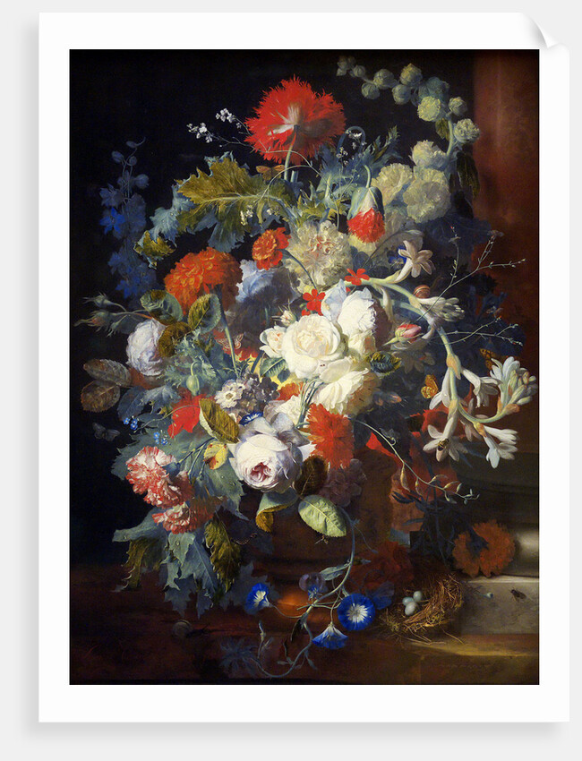 Bouquet of Flowers at a Column by Anonymous