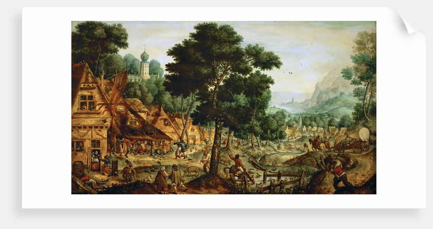 Flemish village life by Anonymous