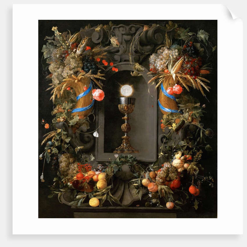 Eucharist in Fruit Wreath by Anonymous