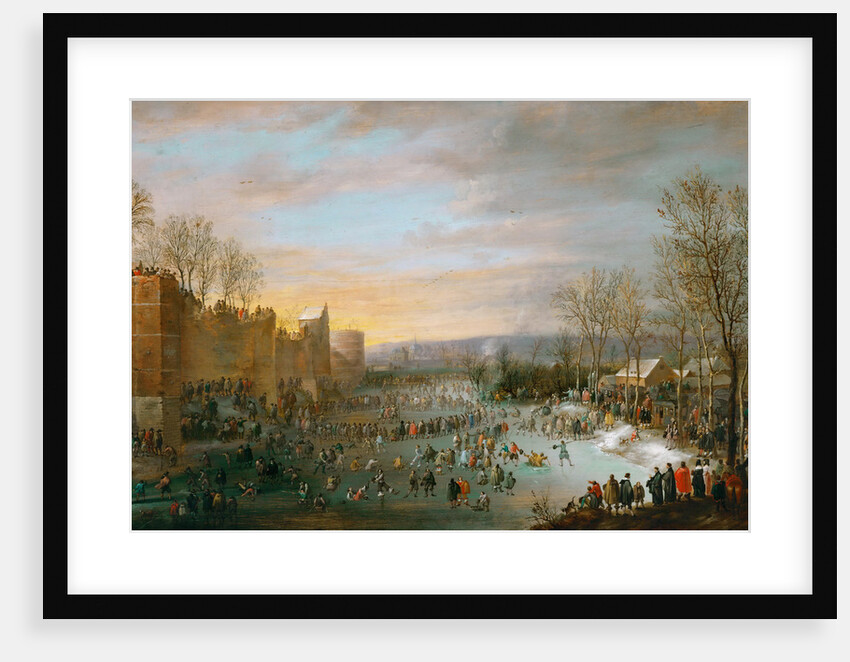 Ice Skating on the Stadtgraben in Brussels by Anonymous