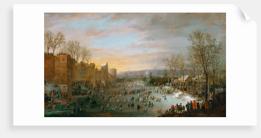 Ice Skating on the Stadtgraben in Brussels by Anonymous