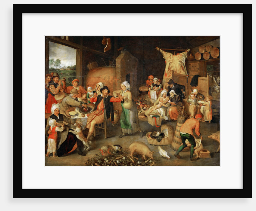 Peasant parlour with noble visitors by Anonymous