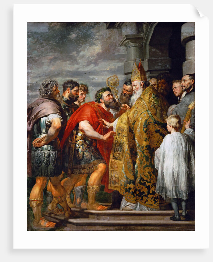 Saint Ambrose and Emperor Theodosius I by Anonymous