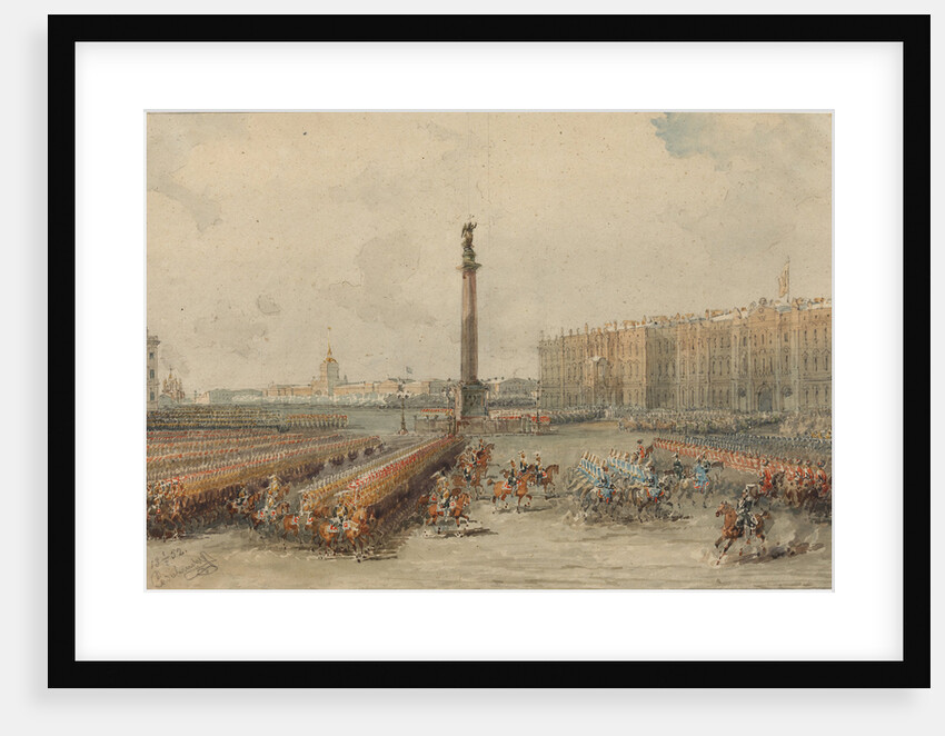 Parade of the Life-Guards Horse Regiment at the Palace Square by Anonymous