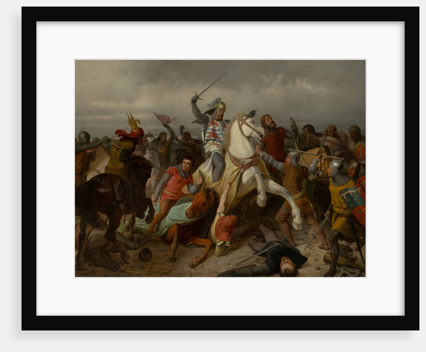 John of Bohemia in the Battle of Crécy, 1860 by Anonymous