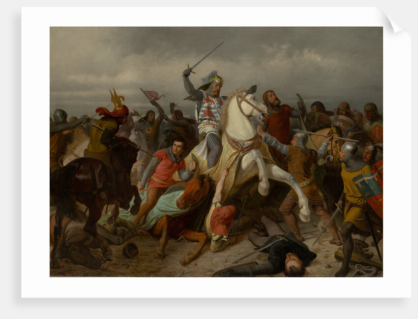 John of Bohemia in the Battle of Crécy, 1860 by Anonymous