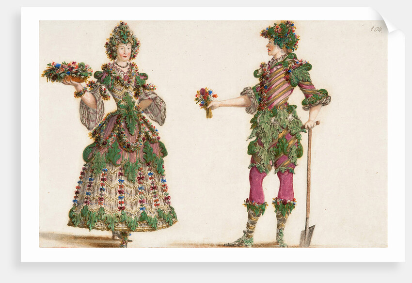 Gardeners. Costume design for Carnival celebrations of the Vienna court, c. 1680 by Anonymous