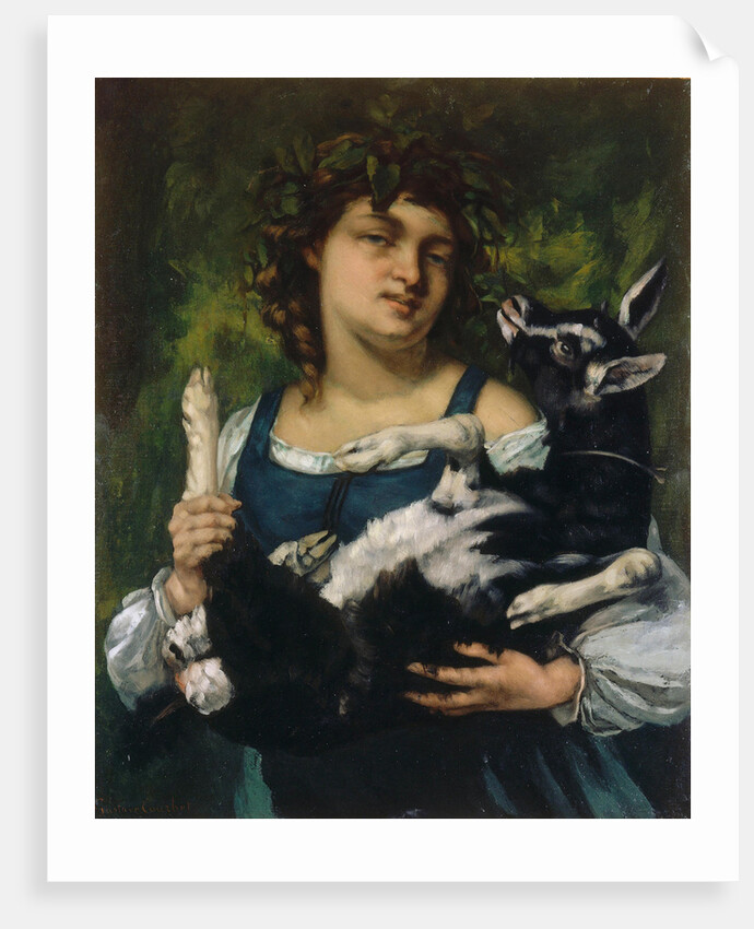The Village Girl with a Goatling (La villageoise au chevreau), 1860 by Anonymous