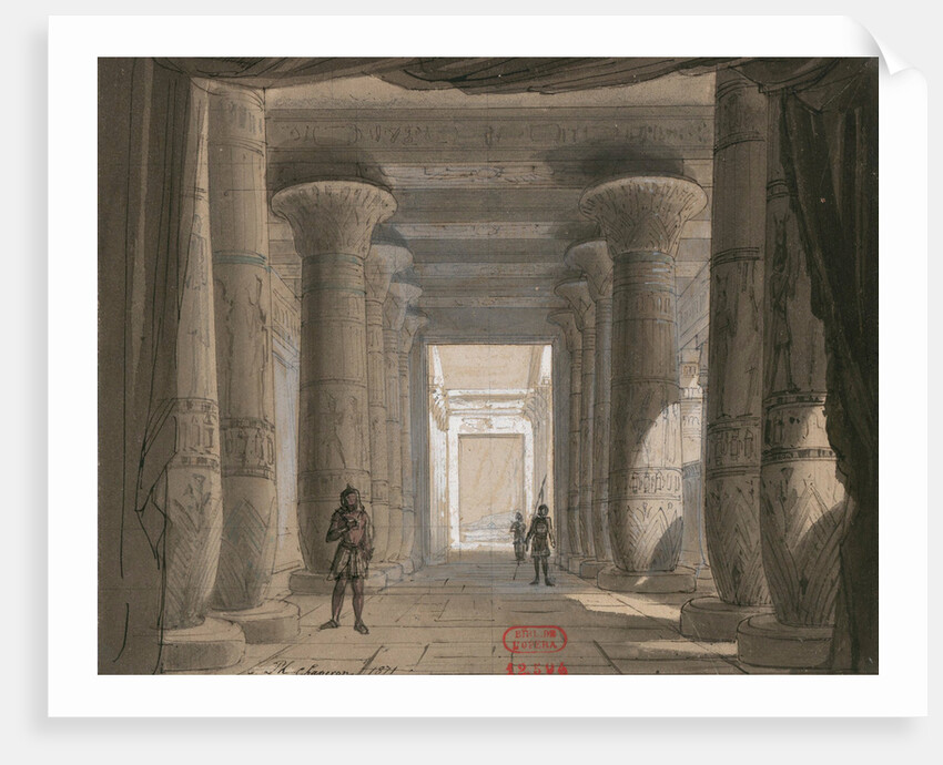 Set design for opera Aida by Giuseppe Verdi. Théâtre de lOpéra, Cairo, 1871 by Anonymous
