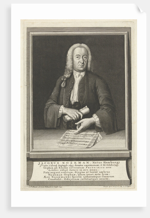 Portrait of the Composer Jacob Nozeman, 1745 by Anonymous
