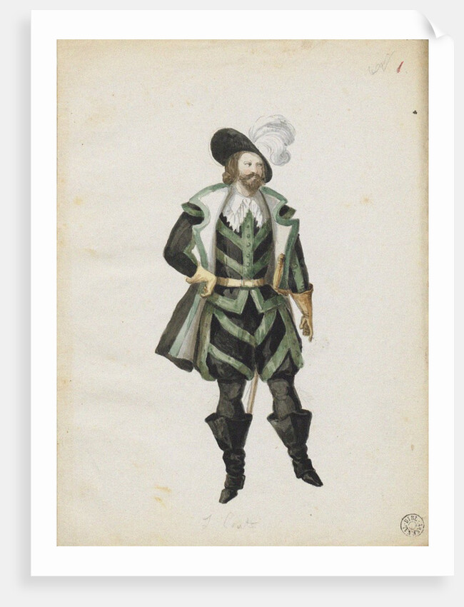 Costume design for the opera Louise Miller by Giuseppe Verdi, Paris Opéra, 02.02.1853, 1853 by Anonymous