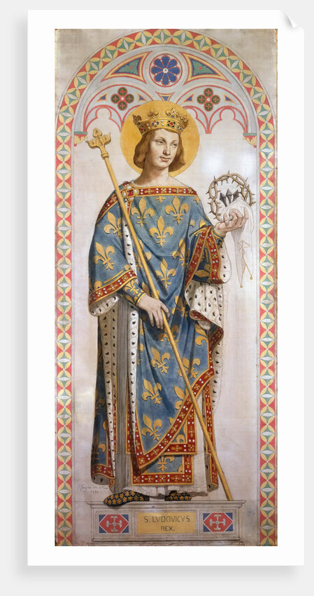 Saint Louis IX of France. Cardboard for the windows of the Chapel of St. Ferdinand, 1842 by Anonymous