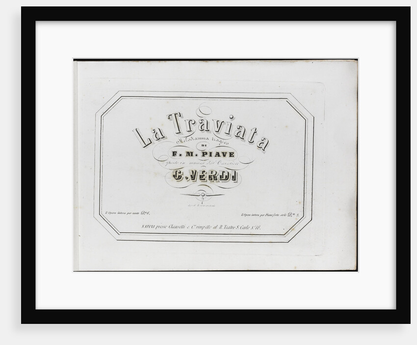 La Traviata: first edition of the original version, 1854 by Anonymous