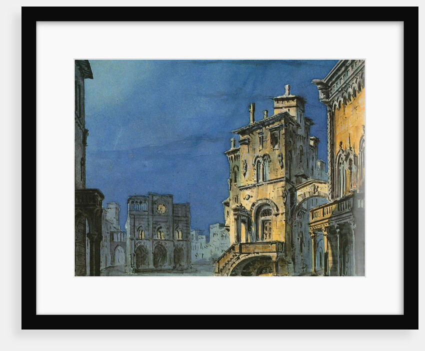 Set design for opera Simon Boccanegra by Giuseppe Verdi, 1881 by Anonymous