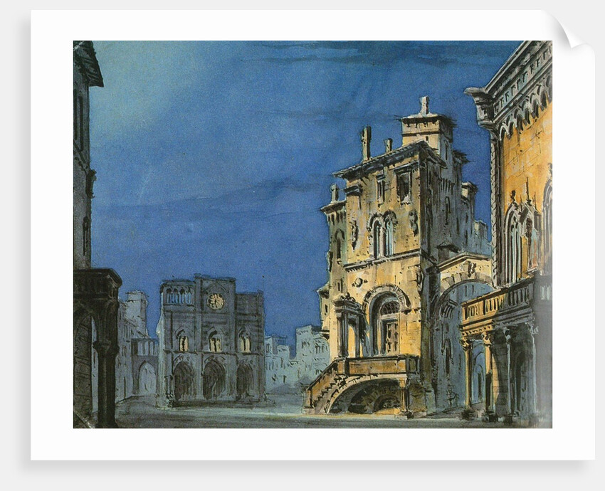 Set design for opera Simon Boccanegra by Giuseppe Verdi, 1881 by Anonymous