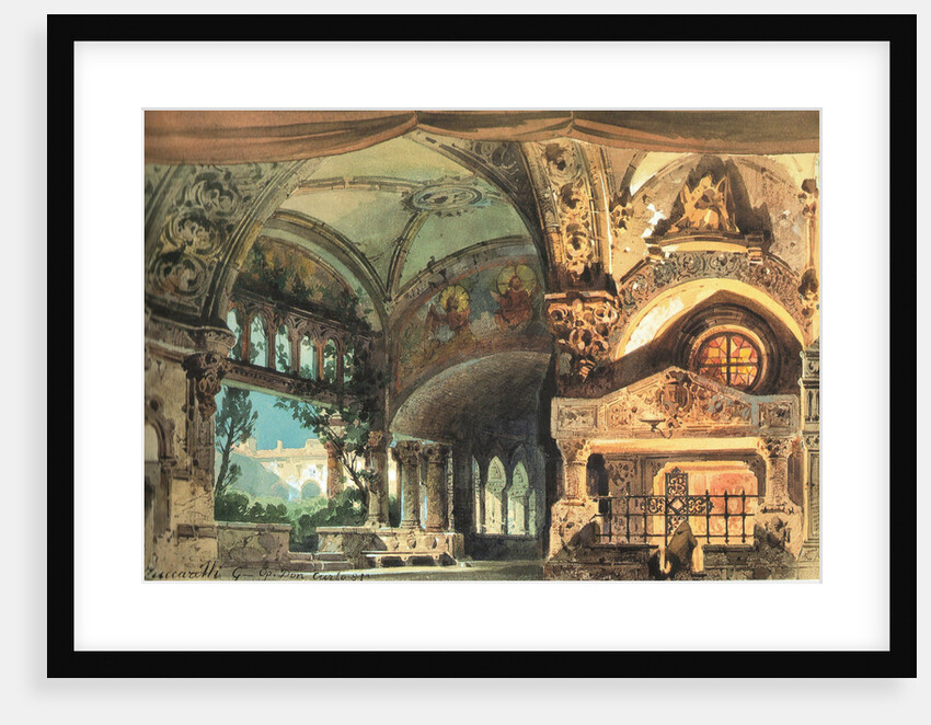 Set design for the Opera Don Carlos by Giuseppe Verdi. Milano, Teatro alla Scala, 1.10.1884, 1884 by Anonymous