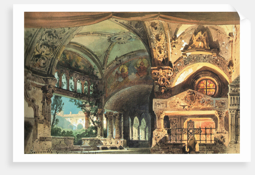 Set design for the Opera Don Carlos by Giuseppe Verdi. Milano, Teatro alla Scala, 1.10.1884, 1884 by Anonymous